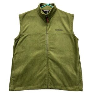 Winchester Fleece Vest Mens‎ Large Green Rugged Sportsman Outdoors Zip Hunting